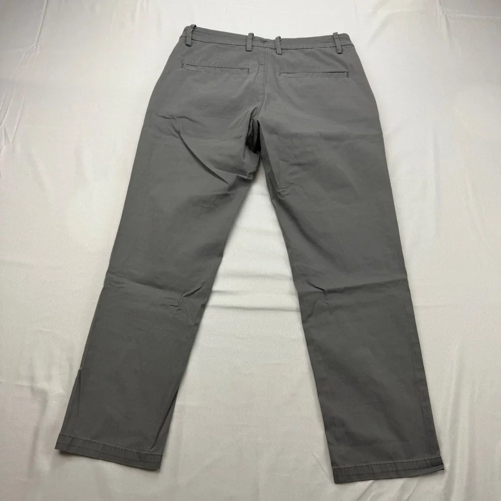 Birddogs Pants Mens 30x26 Grey Lined Chino Khaki Zipper Pockets Stretch